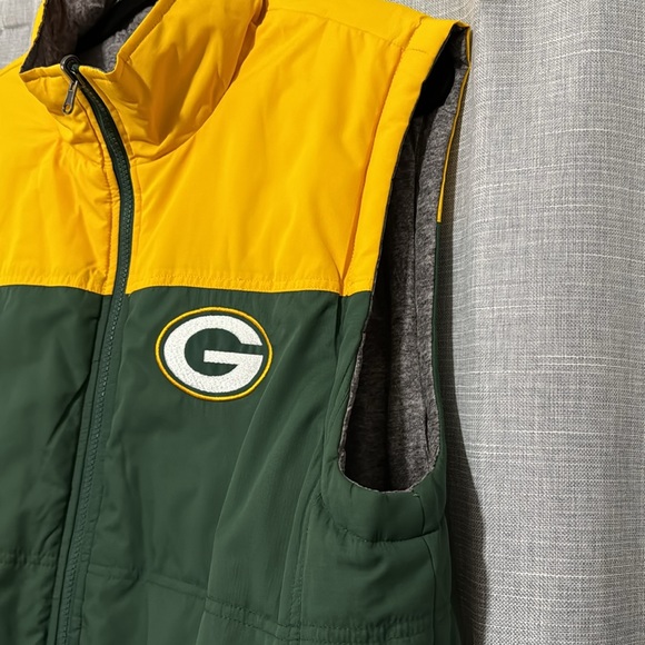Green Bay Packers Reversible Vest-Men’s M-Yellow/Green or Marled Black/White-EUC - Picture 9 of 16